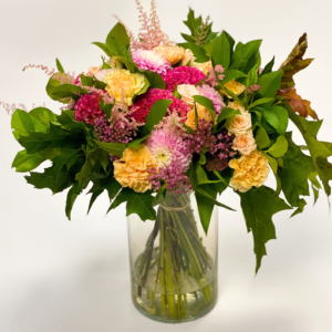 Bloemi xl boeket in zalmkleurige en betoverende roze bloemen
